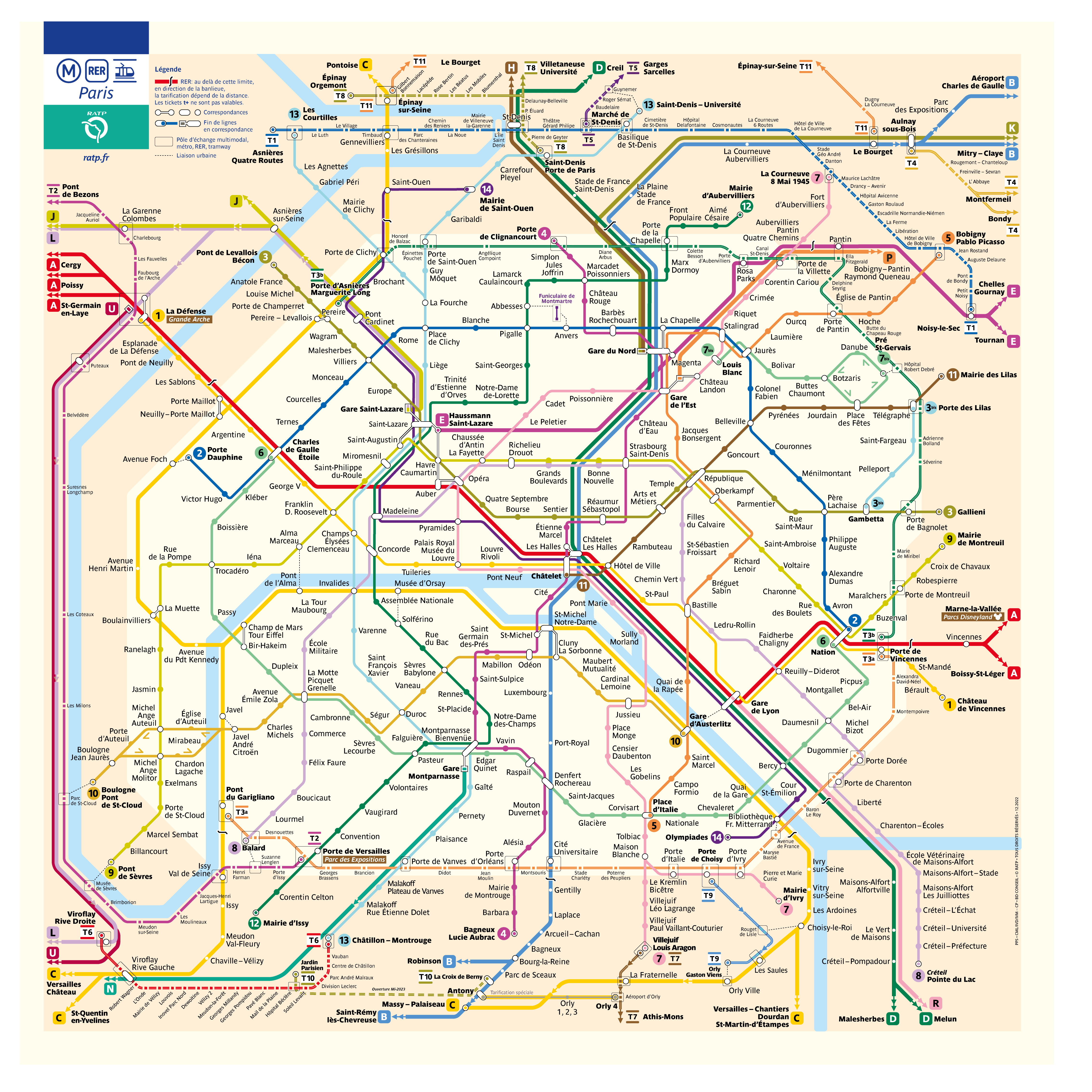 Plan du métro de Paris